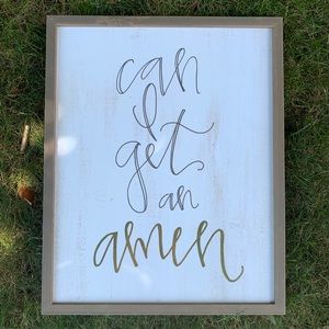 Can I get an Amen- wall decor sign. 20.1 x 16.1 in